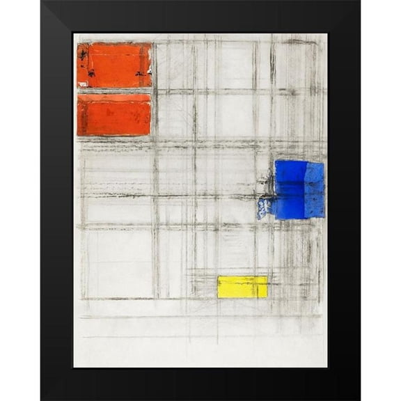 Mondrian, Piet 12x14 Black Modern Framed Museum Art Print Titled - Study for a Composition