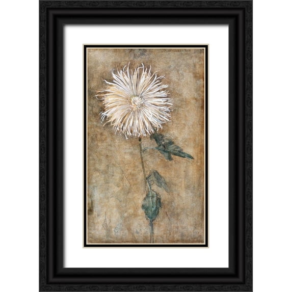 Mondrian, Piet 12x18 Black Ornate Wood Framed with Double Matting Museum Art Print Titled - Chrysanthemum