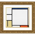 thumbnail image 1 of Mondrian, Piet 13x12 Gold Ornate Wood Framed with Double Matting Museum Art Print Titled - Composition with Blue-Red-Yellow-and Black, 1 of 4