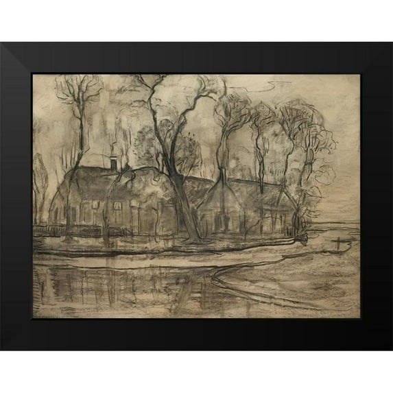 Mondrian, Piet 18x14 Black Modern Framed Museum Art Print Titled - Farm Near Duivendrecht-The Sea