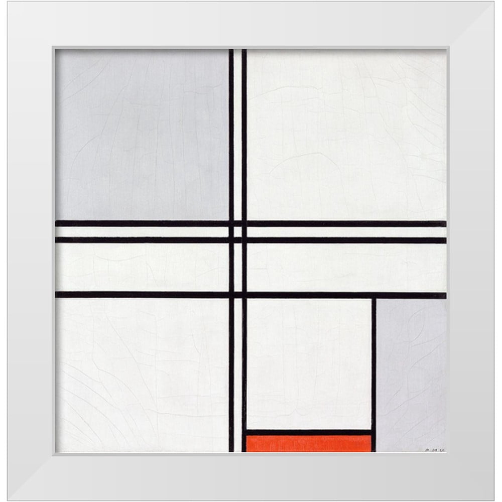 Modrian Framed Mondrian, Piet 20x20 White Modern Wood Framed Museum Art Print Titled ...