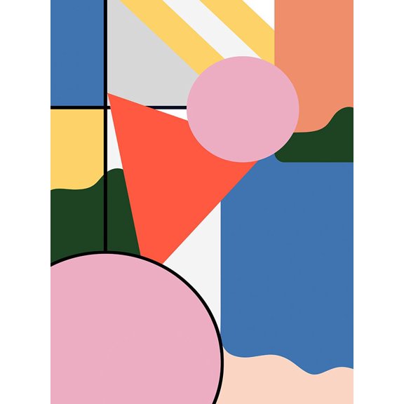 Mondrian Shapes Poster Print - Design Ninola (18 x 24)
