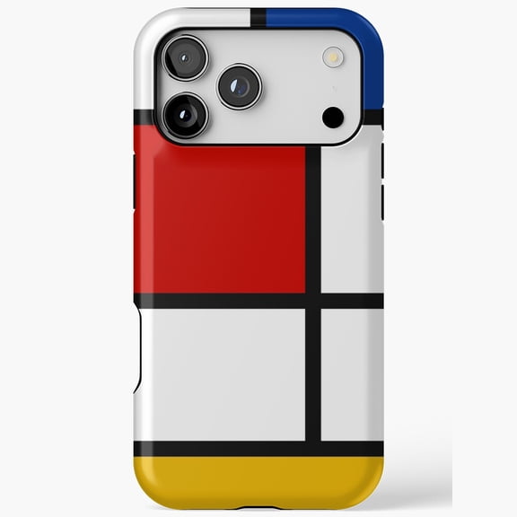 Mondrian Style Abstract Art Red Blue Yellow Phone Case 17 11 12 13 14 15 17 Pro Max