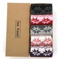 thumbnail image 1 of Monebena 1 Box of 5 Pairs Christmas Socks for Womens Cotton Fuzzy Socks Winter Warm  Floor Socks Christmas Stocking and New Year Gift for Girls M01, 1 of 6