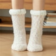 thumbnail image 1 of Monebena 1 Pair Thick Slipper Socks for Women Padded Floor Socks Lambswool Lined Slipper Socks Winter Warm Fuzzy Indoor Christmas Gifts Socks M01, 1 of 11
