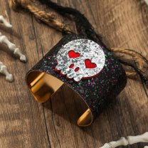 Monebena 1 Pcs Halloween Bracelet For Women Spooky Pumpkin Skull Bat Originality Cuff Halloween Bracelets Adjustable Open Party Fashion Gifts Jewelry M01