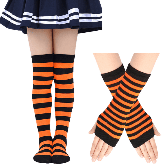 Monebena 1 Set Kids Soccer Socks and Gloves Suits Child Knee High Tube Socks Toddler Girls Uniform Socks Cotton Sport Stocking for Boys M01