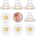 thumbnail image 1 of Monebena 10 Pcs Silicone Earring Backs for Droopy Ears/Heavy Earring,No-Irritate Hypoallergenice Earring Backs Replacements,18k Gold Soft Clear Locking Earring Backs for Studs(Gold), 1 of 9
