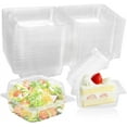 Monebena 100 PCS Clear Plastic Square Hinged Food Container,Plastic
