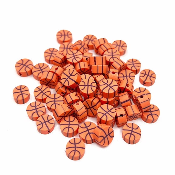 Monebena 100 Pcs Baseball Polymer Clay Beads, Sports Beads for Bracelets Making, Football Bead DIY Beads for Crafts Bracelet, Necklace, Jewelry Handmade, Jewelry Making Accessories Supplies M01