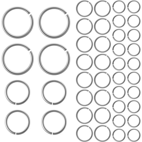 Monebena 100 Pcs Sterling Silver Jump Rings 4mm & 5mm 925 Sterling Silver Open Jump Rings for DIY Jewelry Making Circle Clasp Connecting Rings Mini Ring Connectors for Choker Necklaces