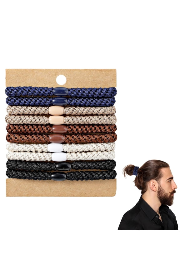 10pcs Braided Hair Ties, Mens Hair Ties, Elastic Bracelet Hair Ties Rip Hair Ties No Slip Hair Ties No Damage For Many Hair Types