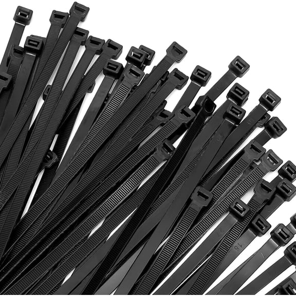Monebena 12 Inch Black Zip Ties, 250 Pack, UV Resistant Long Nylon Cable Ties, Self-Locking 12" Tie Wraps