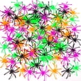 thumbnail image 1 of Monebena 120 Pieces Halloween Realistic Plastic Spiders 4 Colors Small Spider Toys Black Fake Spiders Prank Props for Halloween Home and Party Decorations M01, 1 of 7
