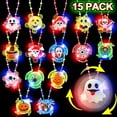 thumbnail image 1 of Monebena 15 Pack Halloween Spin LED Necklaces Toys Party Favors Toys for Kids 15 Styles Spider Ghost Halloween Light Up Trick or Treat Toys Goodie Bag Filler Glow in The Dark Party Supplies M01, 1 of 7