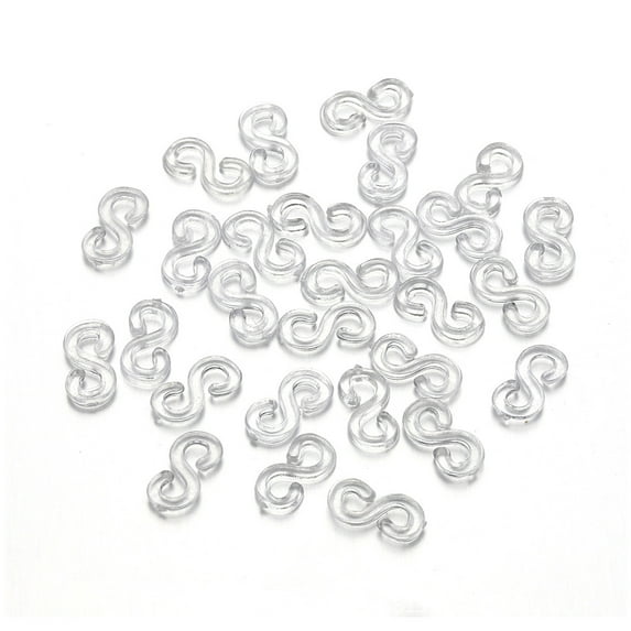 Monebena 1500 Pcs Loom Bracelet Hooks S Clips for Loom Bracelets Rubber Band Bracelet Clips Plastic Band Clip Bracelet Connectors Refills for DIY Necklace Accessory Rubber Connectors Refills