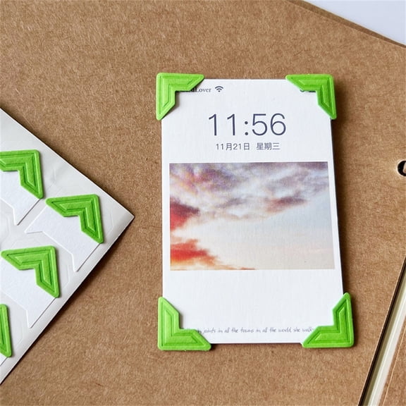 Monebena 240 Pcs Photo Corners Self Adhesive Photo Mounting Corner Sticker for Scrapbooking, Picture Corners for DIY Scrapbook Photo Album Journal 10 Sheets