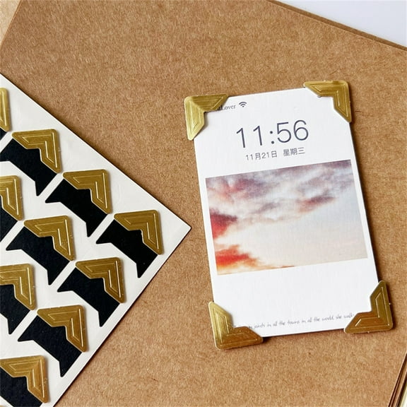 Monebena 240 Pcs Photo Corners Self Adhesive Photo Mounting Corner Sticker for Scrapbooking, Picture Corners for DIY Scrapbook Photo Album Journal 10 Sheets