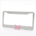 thumbnail image 1 of Monebena 2PCS Bling License Plate Frame for Women, Premium Stainless Steel Rhinestone License Plate Holder,Handmade Glitter Crystal Diamond Girl Lincense Plate Tag Cover,Bedazzled Sparkly M01, 1 of 6