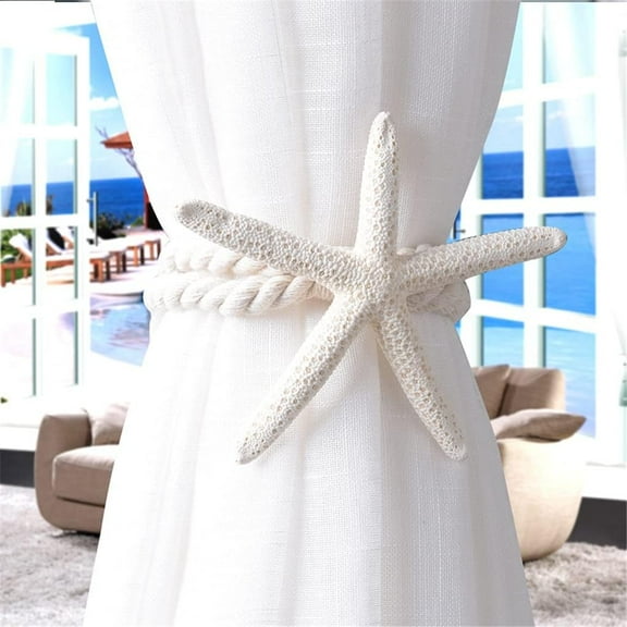 Monebena 2PCS Starfish Shape Curtain Buckle Holdback Curtains Tieback Holder Window Curtain Clip Holder Strap Accessories Home Decoration M01