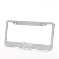 thumbnail image 1 of Monebena 2Pcs Bling Ladies License Plate Frame- Stainless Steel Rhinestone License Plate Protector (White+White Bow) M01, 1 of 7