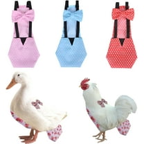 Monebena 3-Pack Pet Duck Chicken Diapers with Bow Tie Reusable Handmade Washable Waterproof Inner Layer for Geese Hen- Stylish and Protective Poultry Nappy Clothes (Polka Dot,X-Small)