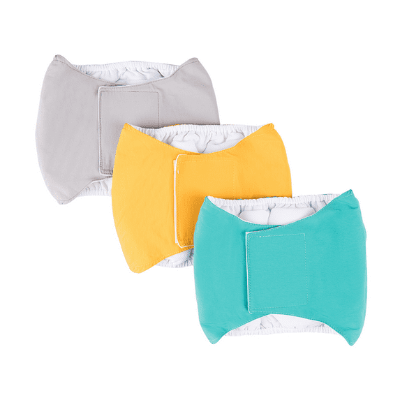 Monebena 3 Pack Reusable Dog Belly Bands Dog Diapers Washable Male Puppy Wraps, Absorbent Doggy Nappies Wraps Belly Band for Small Medium Large Male Dogs