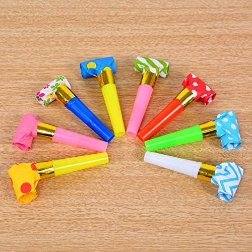Monebena 30Pcs Party Blower Multicolor Musical Blowouts Whistles Funny Party Noisemakers Party Horns Party Supplies Party Blowers Blow Horn Noise Maker
