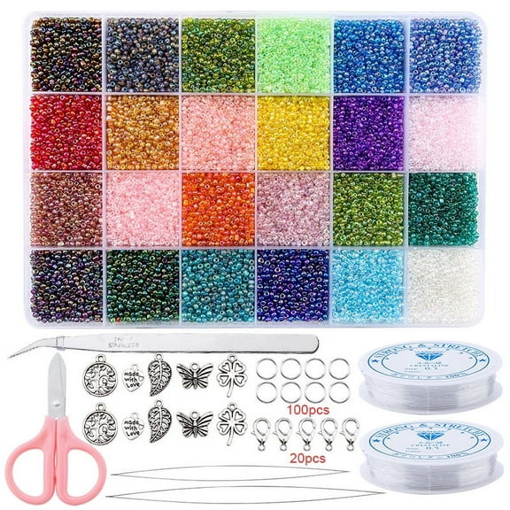 Monebena 3mm Seed Beads for Jewelry Making Kit, Bracelets Making Kit for Adults/ teener , Glass Seed Beads, Small Beads for Bracelets, Waist Beads Kit, Tiny Beads M01