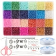 thumbnail image 1 of Monebena 3mm Seed Beads for Jewelry Making Kit, Bracelets Making Kit for Adults/ teener , Glass Seed Beads, Small Beads for Bracelets, Waist Beads Kit, Tiny Beads M01, 1 of 5