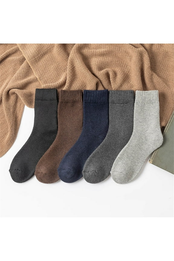 5 Pairs Men Socks Super Thick Thermal Hiking Winter Warm Boot Heavy Soft Cozy Socks for Men & Women M01