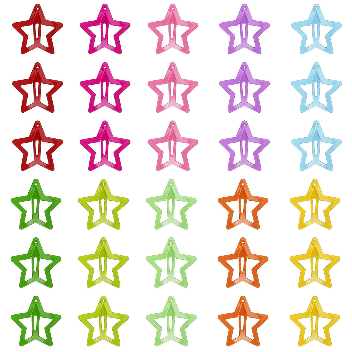 Monebena 50 Pcs Star Clips Hair Clips Star Barrettes for Girls Non-Slip Star Hair Accessories Cute Hairpins Colorful Snap Hair Barrettes Kawaii Hair Clips for Women Girls
