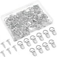 thumbnail image 1 of Monebena 50PCS Picture Hangers Kit with Screws Heavy Duty D Rings Picture Hanging Picture Hooks Plated Wire Kit Small D-Ring Hangers Single Hole Frame Hanger for Mirror Clock Artwork Picture Frame, 1 of 6