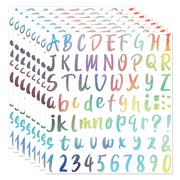 Monebena 576 Pieces 8 Sheets Letter Stickers Glitter Small Self Adhesive Alphabet Number Vinyl Stick on Letter Stickers for Scrapbooking Mailbox Numbers Crafts Classroom Decor Bulletin Board 1 Inch