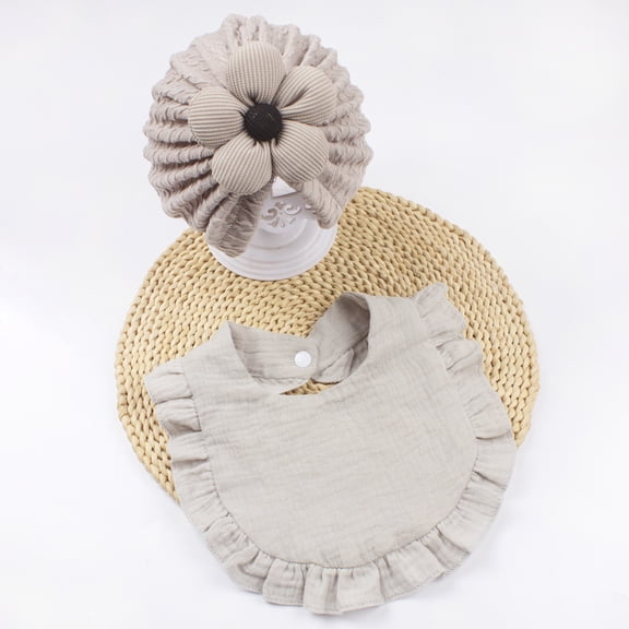 Monebena Baby Turban Flower Baby Girl Turban Hat Set Newborn Baby Head Wraps for Newborn Infant Toddler M01