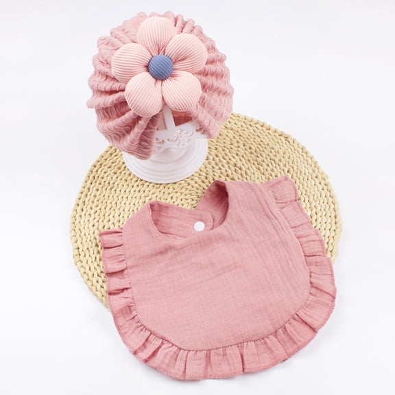 Monebena Baby Turban Flower Baby Girl Turban Hat Set Newborn Baby Head Wraps for Newborn Infant Toddler M01