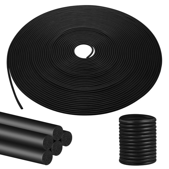 Monebena Backer Rod Foam Caulk Concrete Expansion Joint Filler Black Rubber Caulk Saver Weather Stripping Concrete Filler Rope for Gaps and Joints Concrete Filling (1/4 inch x 49.2ft)