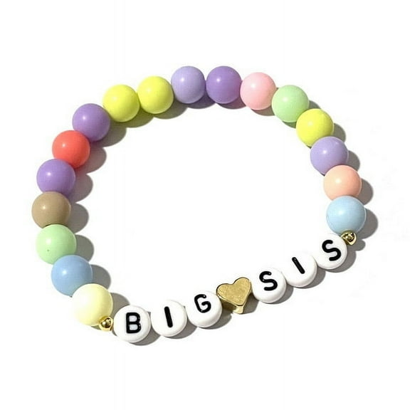 Monebena Big Sister Bracelet Colorful Little Sister Bracelet Letter Beads Bracelet for Sister Jewelry Gift