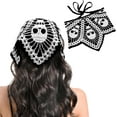 thumbnail image 1 of Monebena Crochet Bandanas for Women Spider Web Skull Crochet Head Scarf Black Crochet Headband Halloween Knitted Headscarf, 1 of 8