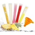 thumbnail image 1 of Monebena Disposable Ice Popsicle Mold Bags Freezer Tubes With Zip Seals For Healthy Snacks,Yogurt Sticks,Juice & Fruit Smoothies,Ice Candy Pops Comes With A Funnel 150 Pcs (11"x2"), 1 of 11