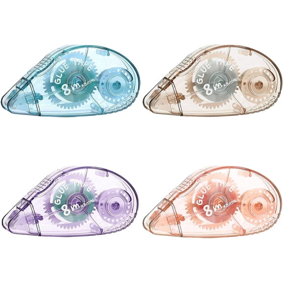 Monebena Glue Tape for Scrapbooking, Pack of 4 Scrapbook Tape, Double Sided Tape Roller for Crafts, 26 Ft x 0.31 in Tape Runner, Craft Supplies for Scrapbooking, Gift Wrapping and Photo Tape.