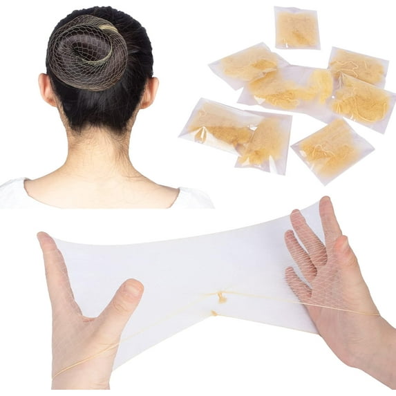 Monebena Hair Net Invisible Elastic Edge Mesh Hair Nets for Women Food Service Ballet Bun Sleeping Individual Packing 20”