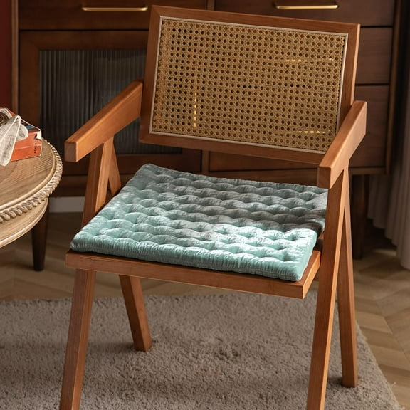 Monebena Luxury Solid Color Chair Pad Velvet Soft Square Chair Cushion Tufted Indoor Seat Cushion Pillow