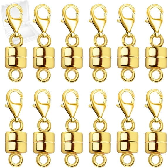 Monebena Magnetic Necklace Clasps with Lobster Clasp,14K Gold and Silver Magnetic Jewelry Clasps for Necklaces Extender Magnetic Clasp Bracelet Closures