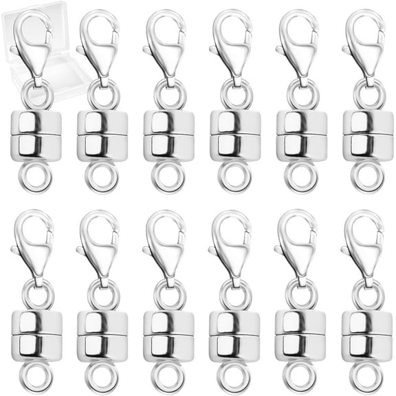 Monebena Magnetic Necklace Clasps with Lobster Clasp,14K Gold and Silver Magnetic Jewelry Clasps for Necklaces Extender Magnetic Clasp Bracelet Closures