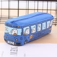 thumbnail image 1 of Monebena Pencil Pouch Cute Cartoon City Bus Pencil Pouch Large Canvas Zipper Pencil Case Stationery Organizer Pen Bags Soft Pencil Box Holder Storage and Organization Supplies, 1 of 13