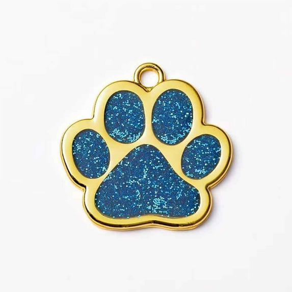 Monebena Personalized Dog Tag Custom Engraving of Content for Your Pet's Name and Information Cute Paw Shaped Pet Id Tag Dog Footprint Gold
