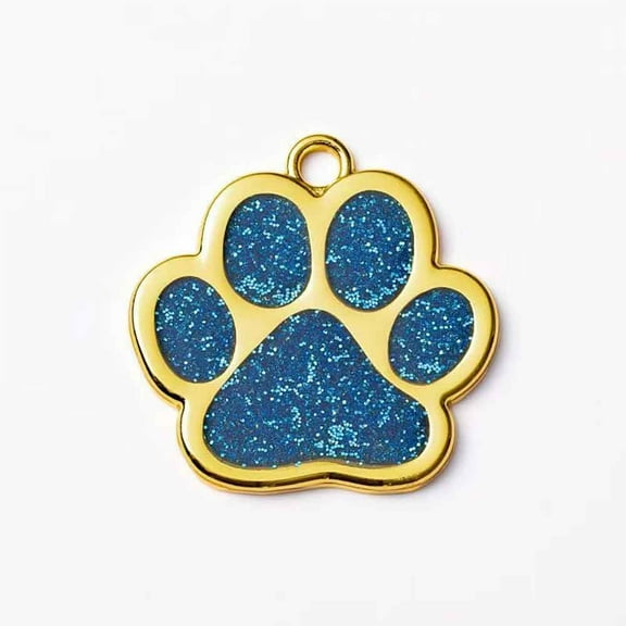 Monebena Personalized Dog Tag Custom Engraving of Content for Your Pet's Name and Information Cute Paw Shaped Pet Id Tag Dog Footprint Gold