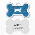 thumbnail image 1 of Monebena Personalized  Pet ID Tags Personalized Dog and Cat Tags, Custom Engraved, Easy to Read, Cute Glitter Paw Tag Dog Bone Shape M001, 1 of 7