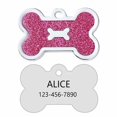 thumbnail image 1 of Monebena Personalized  Pet ID Tags Personalized Dog and Cat Tags, Custom Engraved, Easy to Read, Cute Glitter Paw Tag Dog Bone Shape M001, 1 of 7
